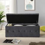 Grey Buttons Blanket Box