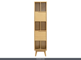 Carrington Modern Oak Large Single Bookcase
