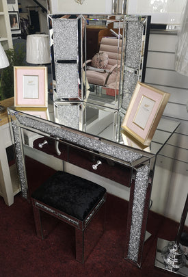 Mirrored Vanity Table Set