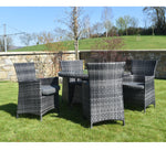 5 Piece Dark Rattan Dining Set