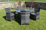 5 Piece Dark Rattan Dining Set