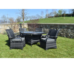 7 Piece Dark Rattan Dining Set