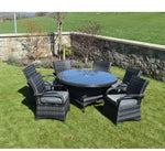 7 Piece Dark Rattan Dining Set