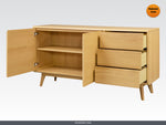 Carrington Modern Oak Triple Sideboard