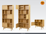 Carrington Modern Oak Large Double Bookcase