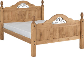Corona Scroll Double 4ft 6 Bedframe with High Foot End