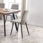 Fredrik Walnut Dining Chair Silver Grey