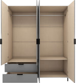 Madrid 4 Door 2 Drawer Mirrored Wardrobe