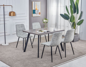 Fredrik 1.2m Grey Marble Fixed Dining Table