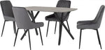 Athens Concrete Effect Rectangular Dining Set with Avery Dining Chairs