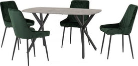 Athens Concrete Effect Rectangular Dining Set with Avery Dining Chairs
