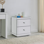 Hollywood 2 Drawer Side Table Glass