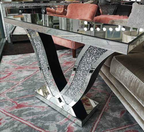 Mirrored V-Shaped Console Table | Furniture World NI