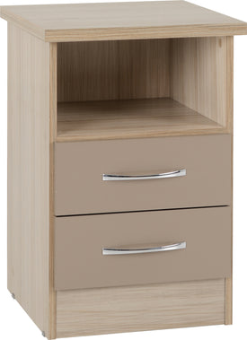 Nevada 2 Drawer Bedside Table in Oyster